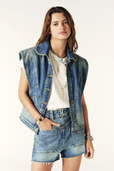 Ba&sh - ג’קט Max – 1E23MAX_LIGHTUSEDBLUE – 1