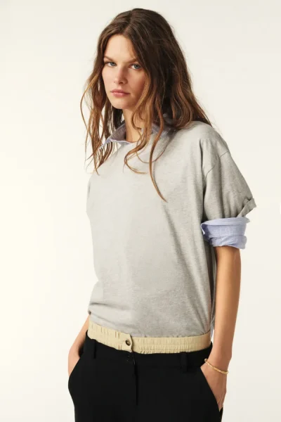 Ba&sh - חולצת טי Rosie – 1E25ROSI_GRISCHINE – grischine – 1