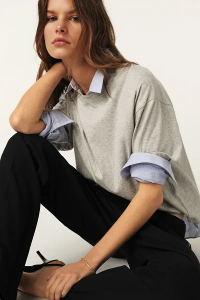 Ba&sh - חולצת טי Rosie – 1E25ROSI_GRISCHINE – grischine – 2