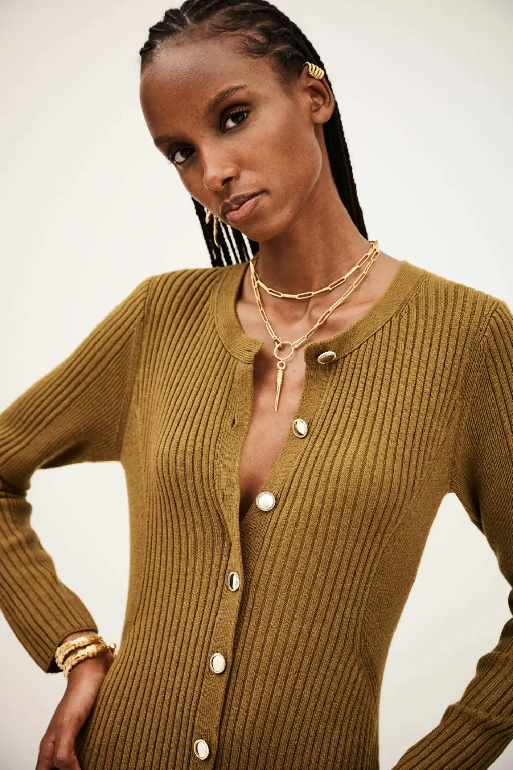 Ba&sh - שמלה Anisa – 1H25ANIS_BRONZE – 2