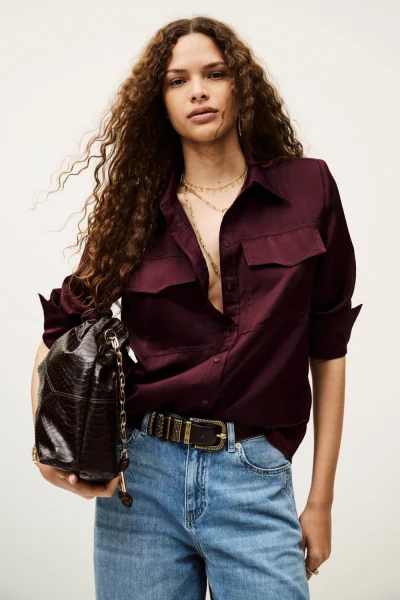 Ba&sh - חולצה Canoli – 1H25CANO_PRUNE – 2