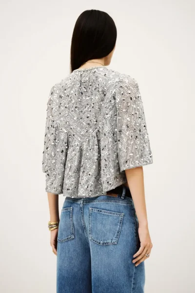 Ba&sh - חולצה Cara – 1H25CARA_SILVER – 4