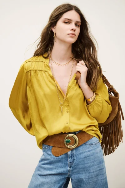 Ba&sh - חולצה Cessia – 1H25CESS_CURRY – 1
