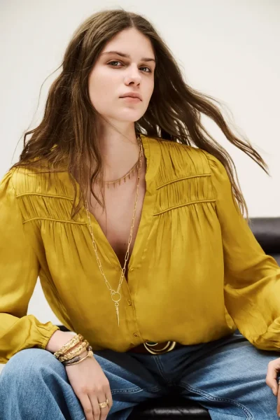 Ba&sh - חולצה Cessia – 1H25CESS_CURRY – 2