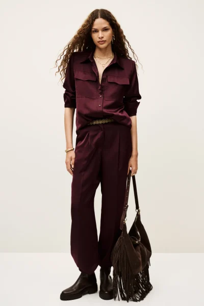 Ba&sh - מכנסיים Charly – 1H25CHAR_PRUNE – 1