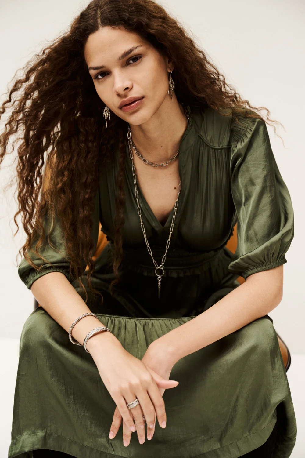 Ba&sh - שמלה Cleli – 1H25CLEL_KAKI – 1