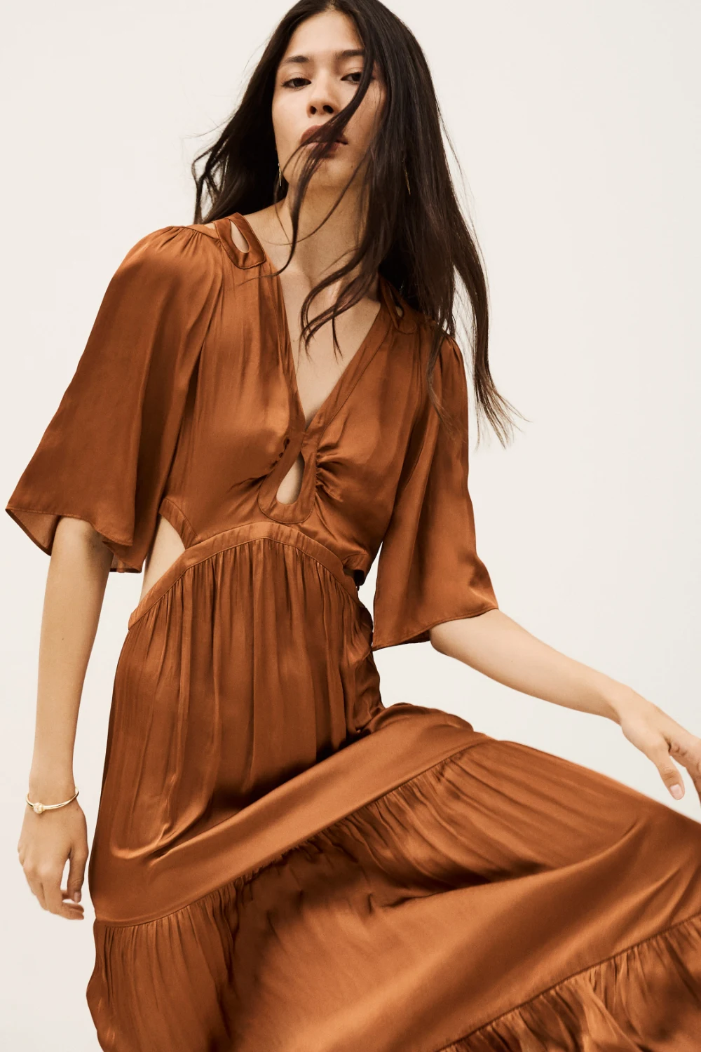 Ba&sh - שמלה Cylma – 1H25CYLM_PRALINE – 1