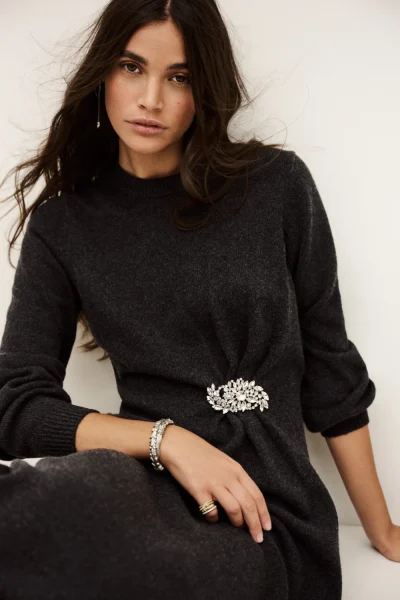 Ba&sh - שמלה Cynthia – 1H25CYNT_CARBONE – 1