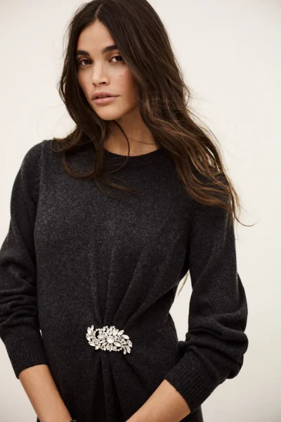 Ba&sh - שמלה Cynthia – 1H25CYNT_CARBONE – 2