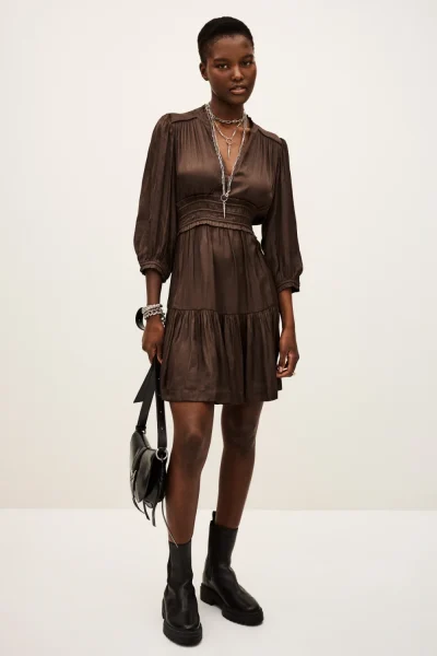 Ba&sh - שמלה Cyrilia – 1H25CYRI_CHOCOLAT – 1