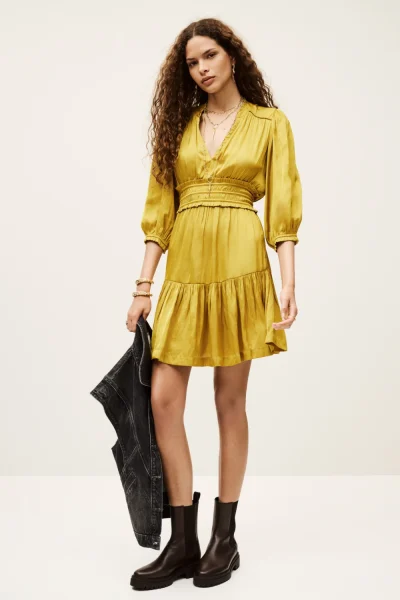 Ba&sh - שמלה Cyrilia – 1H25CYRI_CURRY – 1