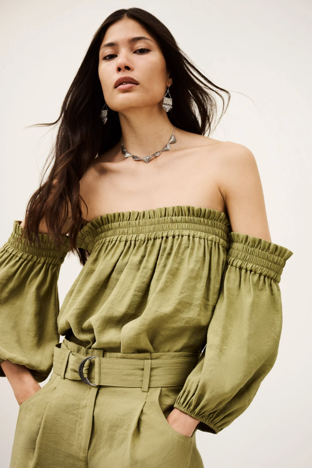 Ba&sh - חולצה Dalila – 1H25DALI_KAKI – 1