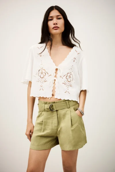 Ba&sh - מכנסיים קצרים Demie – 1H25DEMI_KAKI – 1