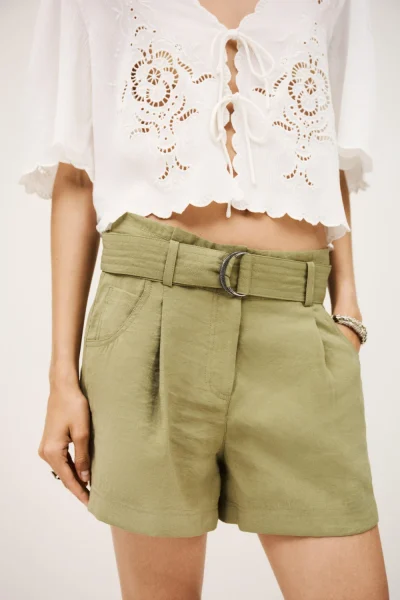 Ba&sh - מכנסיים קצרים Demie – 1H25DEMI_KAKI – 3