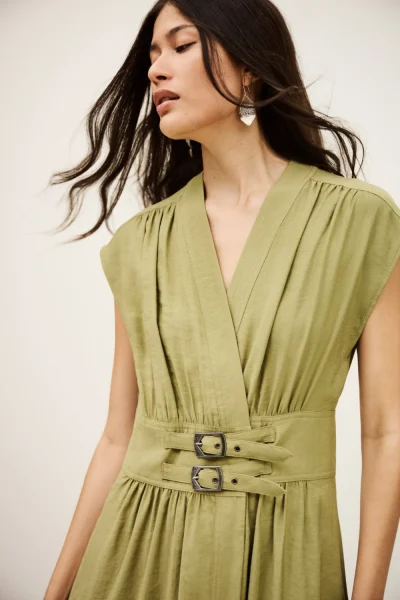 Ba&sh - שמלה Dove – 1H25DOVE_KAKI – 3