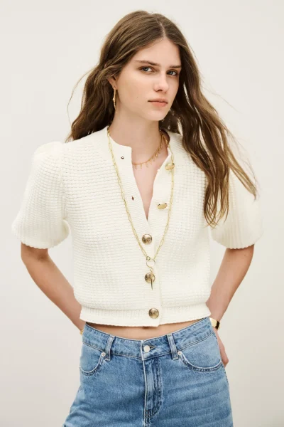 Ba&sh - קרדיגן Garance – 1H25GARA_ECRU – 3