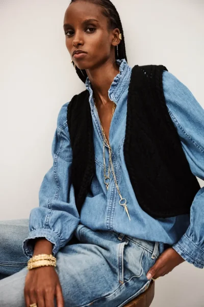 Ba&sh - קרדיגן Giles – 1H25GILE_NOIR – 1