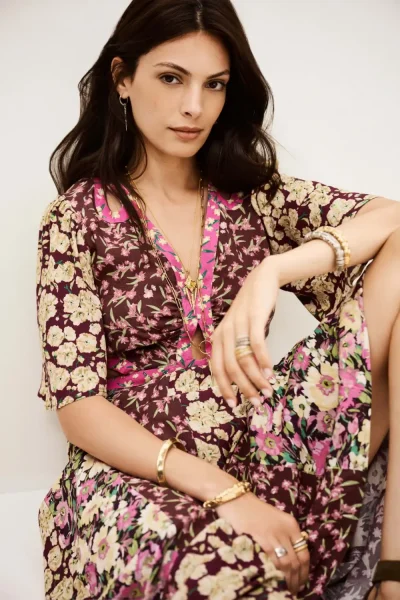 Ba&sh - שמלה Ilma – 1H25ILMA_BORDEAUX – 1