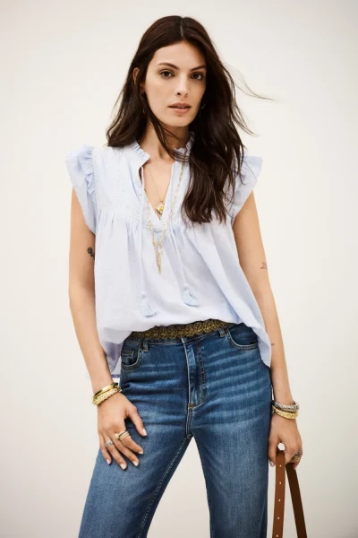 Ba&sh - חולצה Janny – 1H25JANN_BLEUCIEL – 1