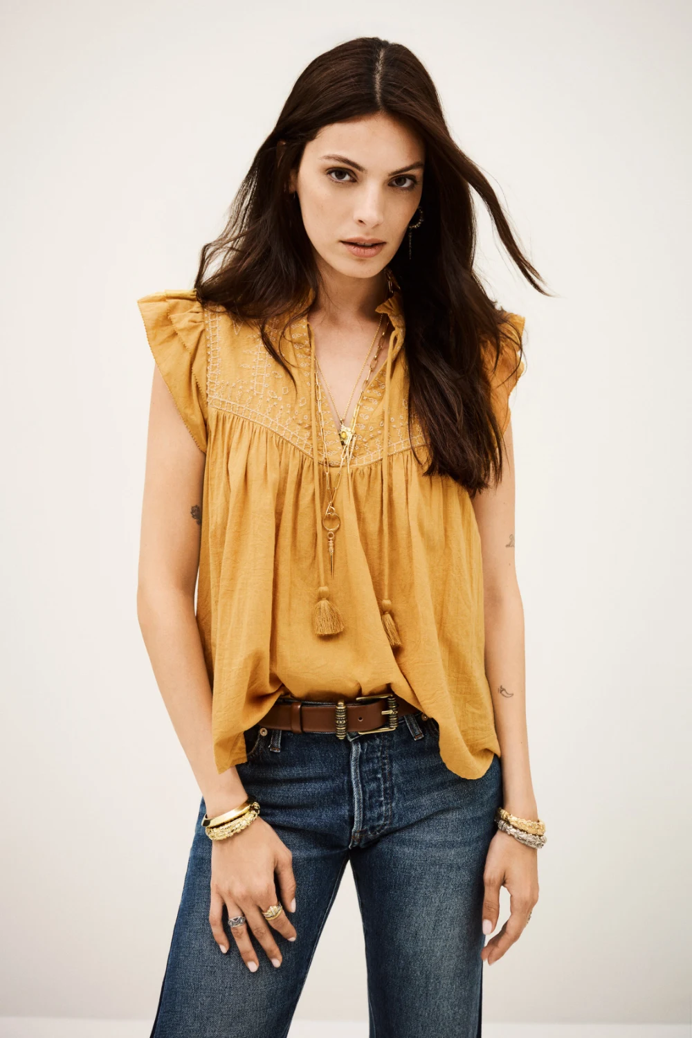 Ba&sh - חולצה Janny – 1H25JANN_SABLE – 1