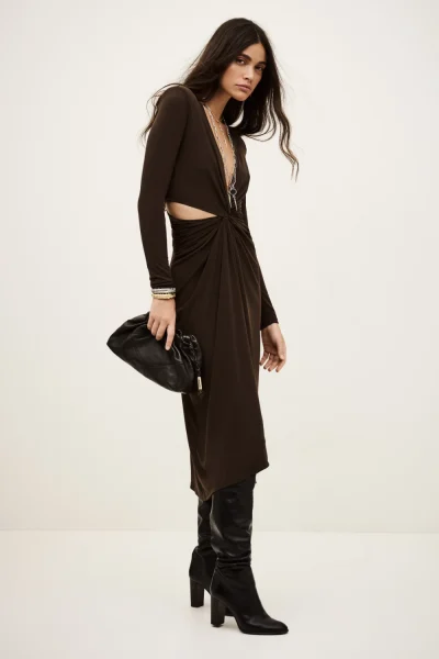 Ba&sh - שמלה Josie – 1H25JOSI_CHOCOLAT – 1