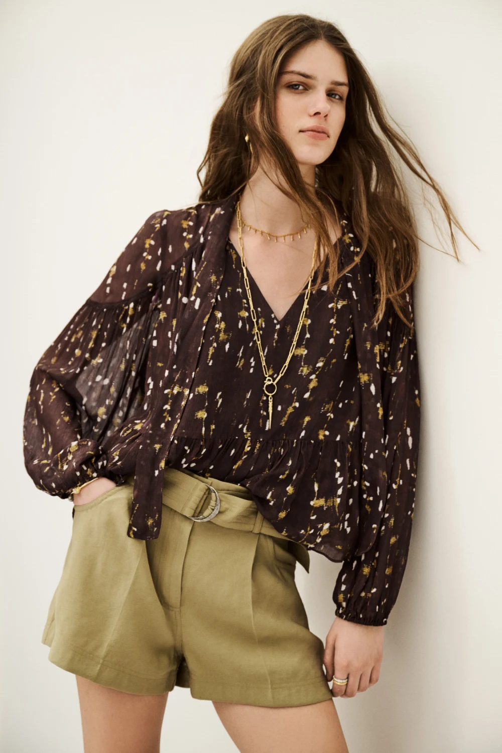 Ba&sh - חולצה Kamala – 1H25KAMA_CHOCOLAT – 1
