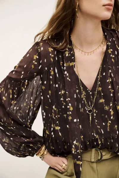 Ba&sh - חולצה Kamala – 1H25KAMA_CHOCOLAT – 2