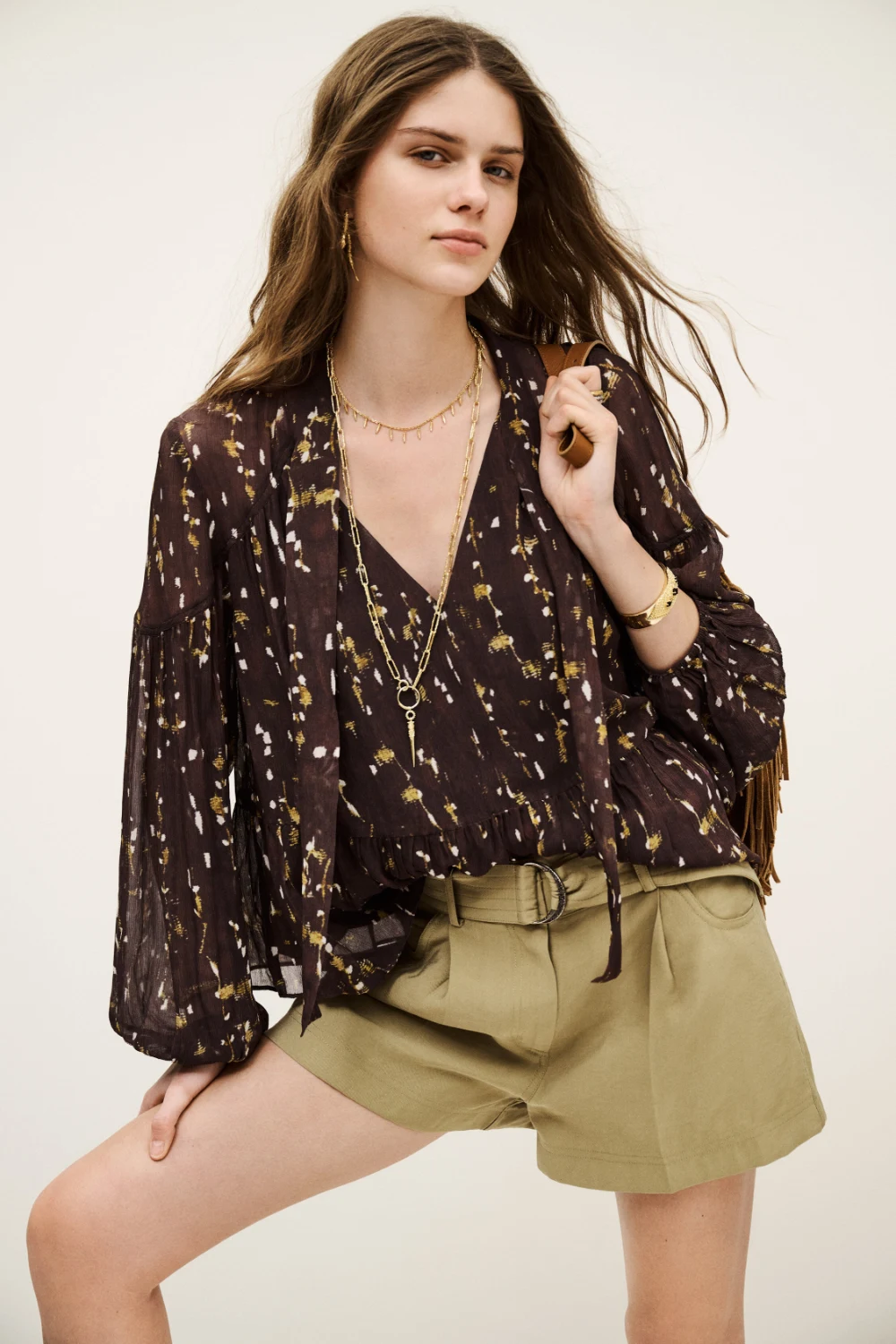 Ba&sh - חולצה Kamala – 1H25KAMA_CHOCOLAT – 3