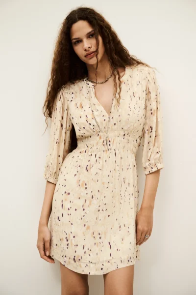 Ba&sh - שמלה Kanissa – 1H25KANI_BEIGE – 1