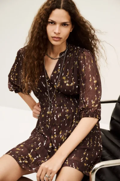 Ba&sh - שמלה Kanissa – 1H25KANI_CHOCOLAT – 1