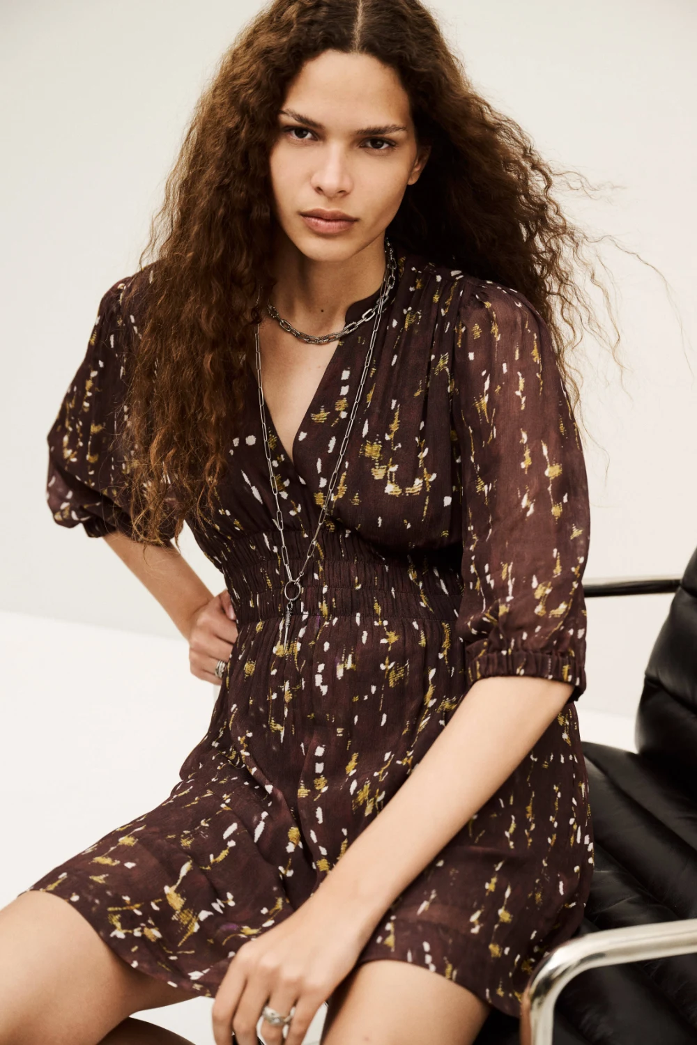 Ba&sh - שמלה Kanissa – 1H25KANI_CHOCOLAT – 1