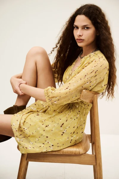 Ba&sh - שמלה Kanissa – 1H25KANI_JAUNE – 2