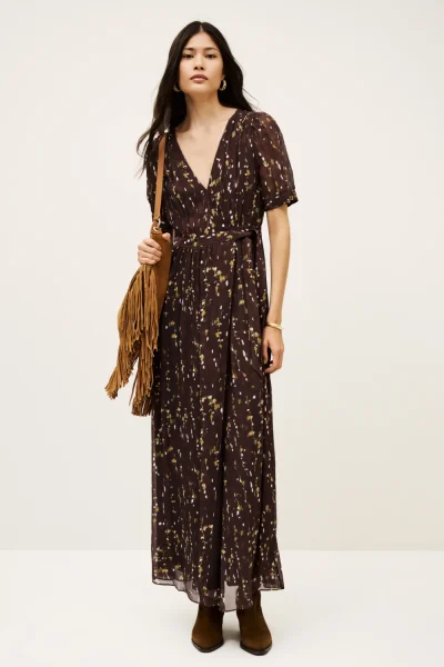 Ba&sh - שמלה Kris – 1H25KRIS_CHOCOLAT – 1