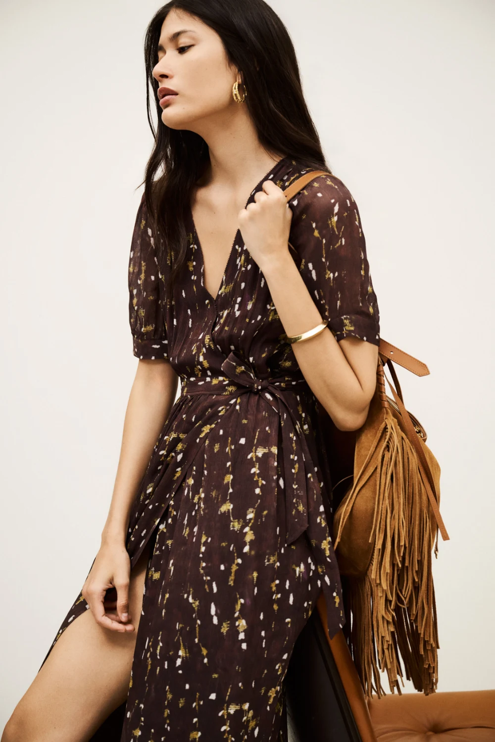 Ba&sh - שמלה Kris – 1H25KRIS_CHOCOLAT – 3