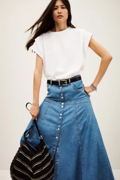 Ba&sh - חצאית Laddie – 1H25LADD_LIGHTUSEDBLUE – 1