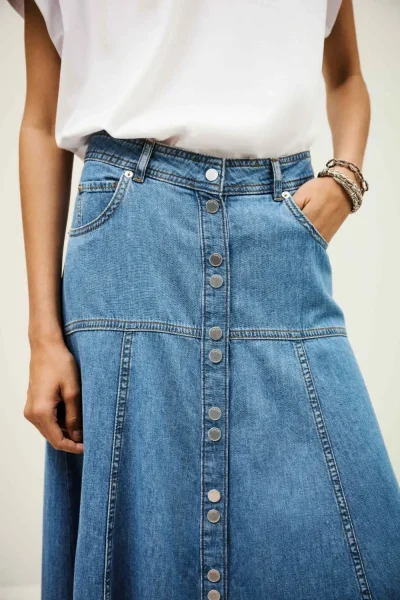 Ba&sh - חצאית Laddie – 1H25LADD_LIGHTUSEDBLUE – 3