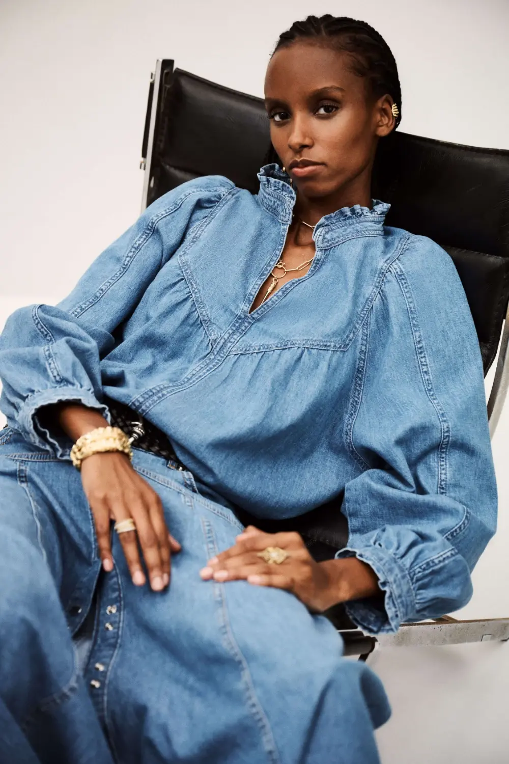 Ba&sh - חולצה Lay – 1H25LAY_LIGHTUSEDBLUE – 2