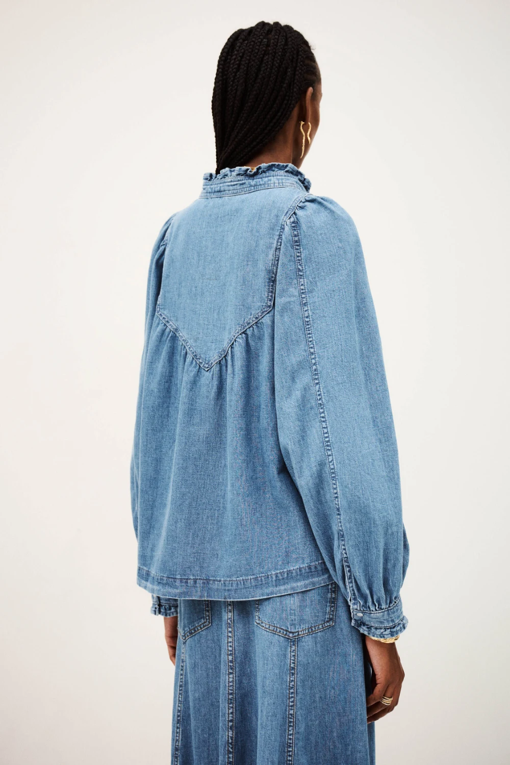 Ba&sh - חולצה Lay – 1H25LAY_LIGHTUSEDBLUE – 4