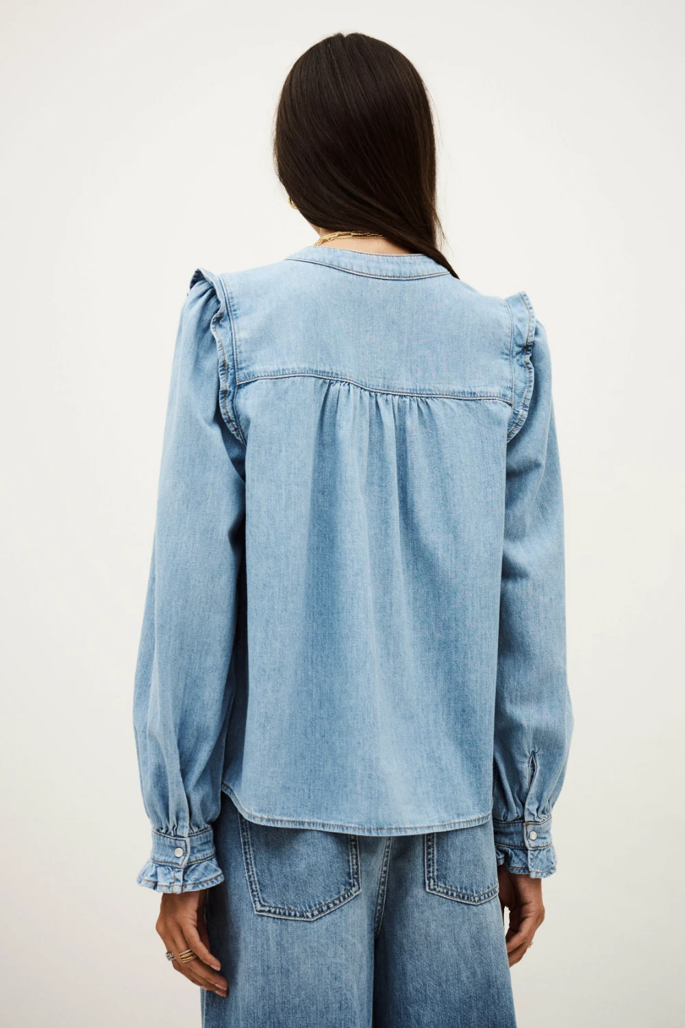 Ba&sh - חולצה Lio – 1H25LIO_LIGHTUSEDBLUE – 4