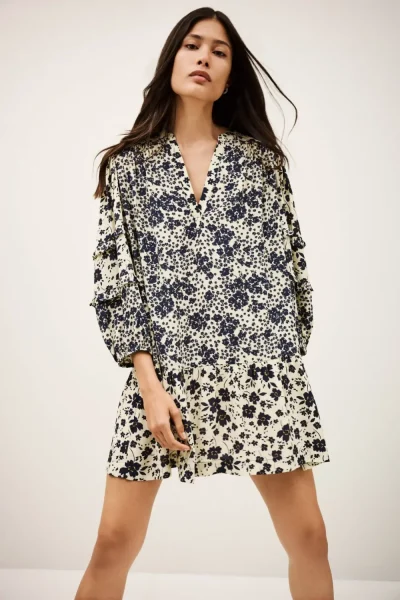 Ba&sh - שמלה Mady – 1H25MADY_ECRU – 1