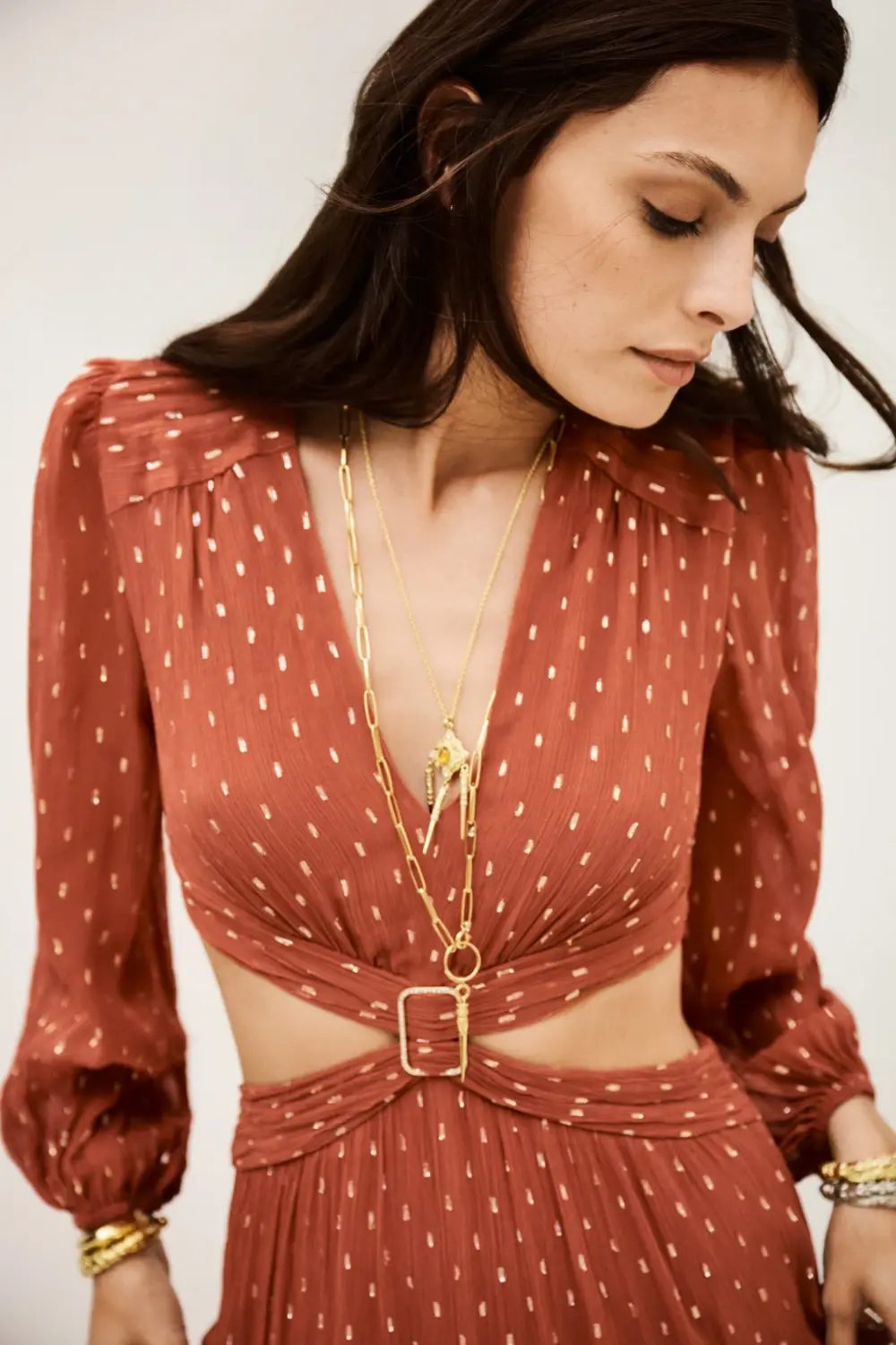 Ba&sh - שמלה Marry – 1H25MARR_BRIQUE – 1