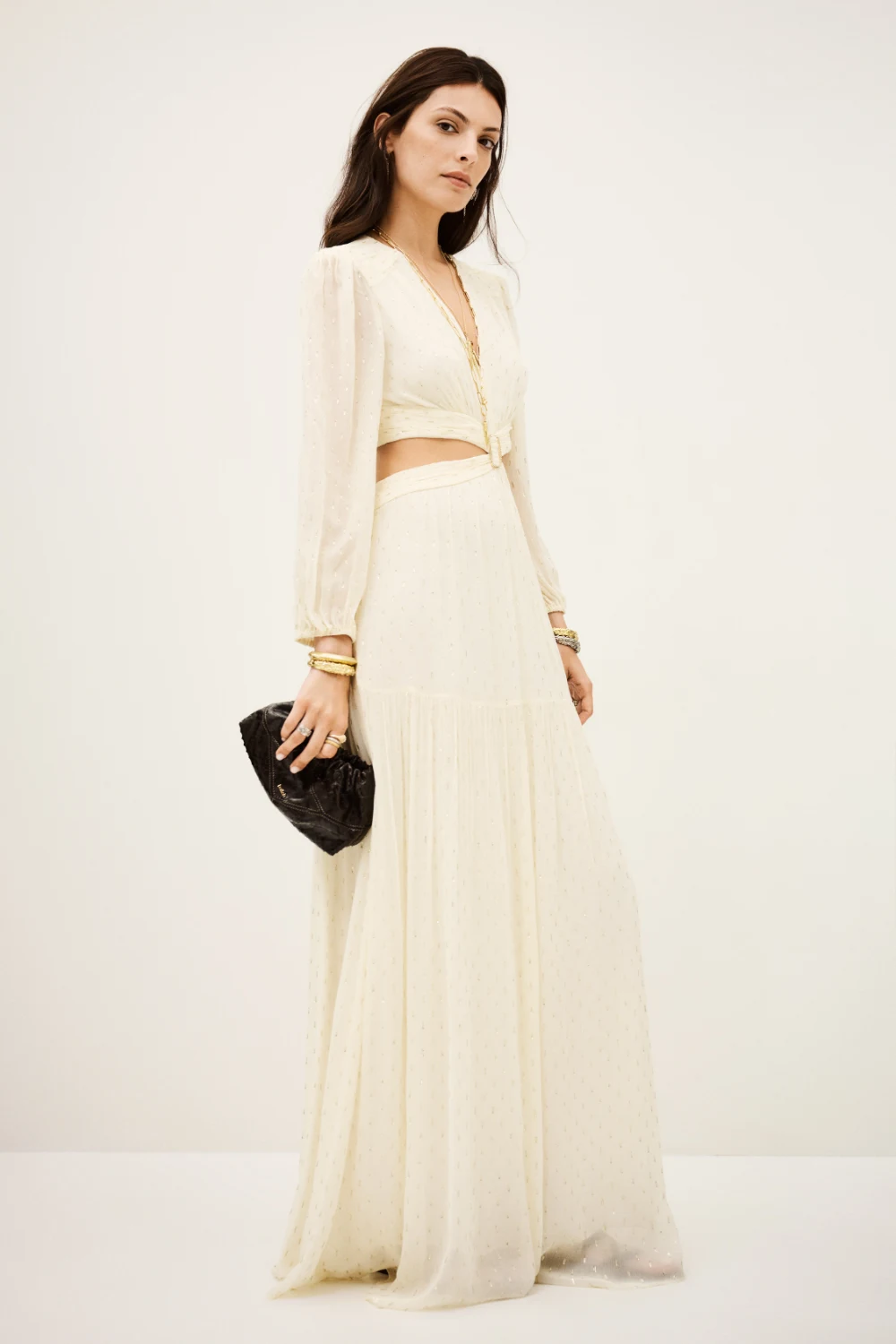 Ba&sh - שמלה Marry – 1H25MARR_ECRU – 1