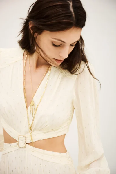 Ba&sh - שמלה Marry – 1H25MARR_ECRU – 1