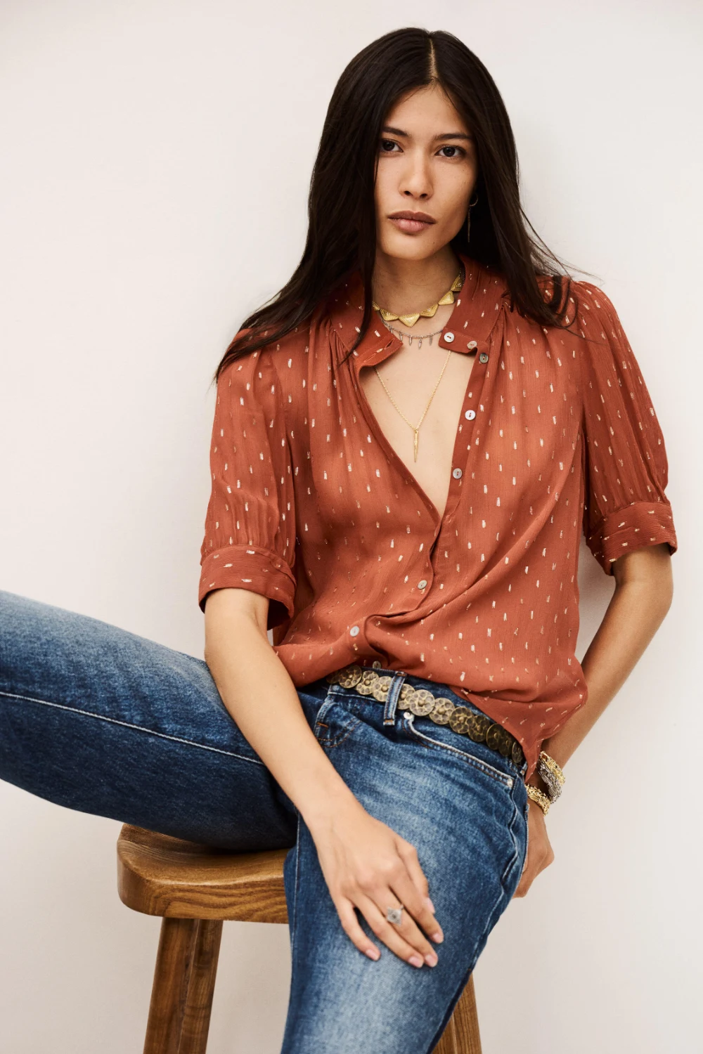 Ba&sh - חולצה Mimi – 1H25MIMI_BRIQUE – 3