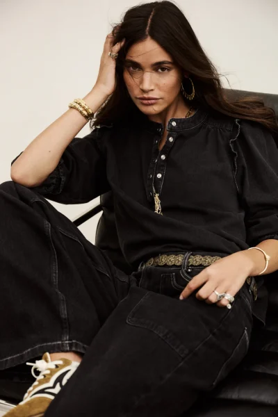 Ba&sh - חולצה Mio – 1H25MIO_BLACKSTONE – 1