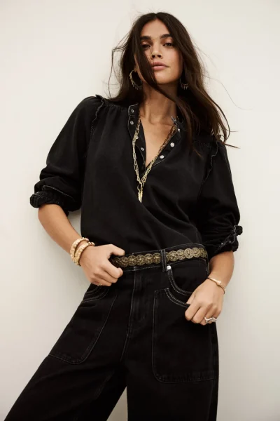 Ba&sh - חולצה Mio – 1H25MIO_BLACKSTONE – 2