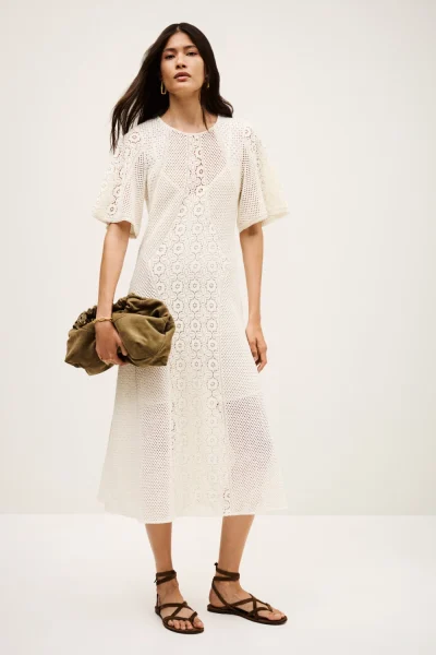 Ba&sh - שמלה Moody – 1H25MOOD_ECRU – 1