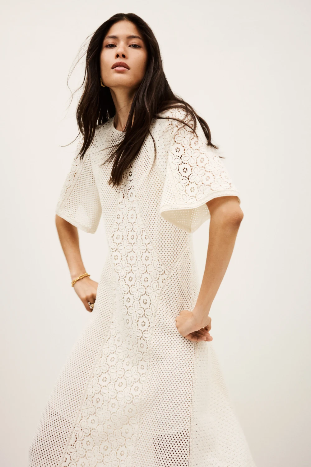 Ba&sh - שמלה Moody – 1H25MOOD_ECRU – 2