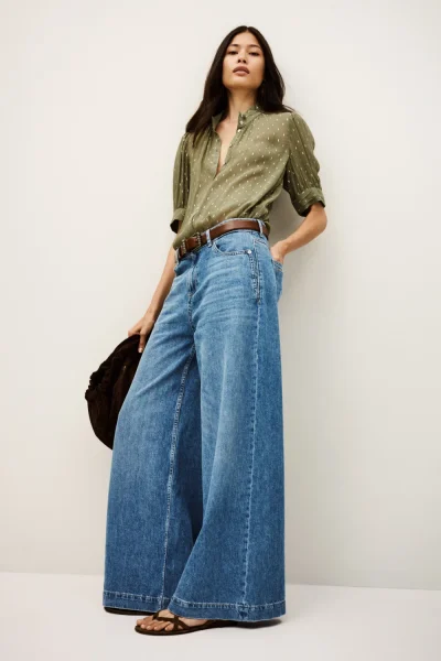 Ba&sh - ג’ינס Musc – 1H25MUSC_LIGHTUSEDBLUE – 2