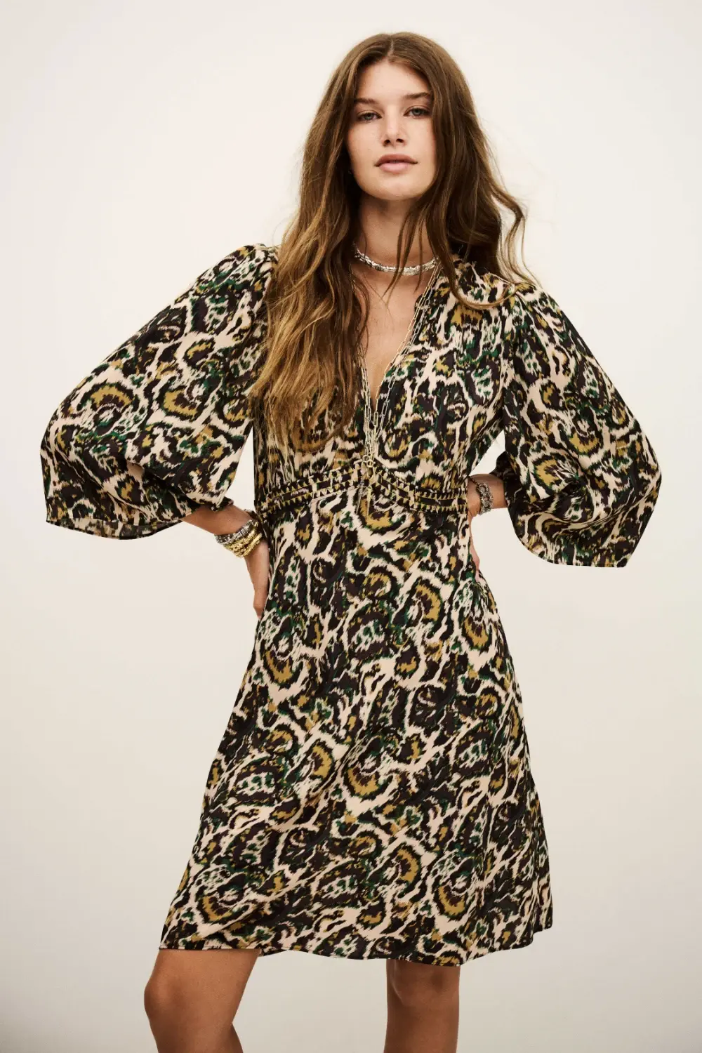 Ba&sh - שמלה Onia – 1H25ONIA_ECRU – 1